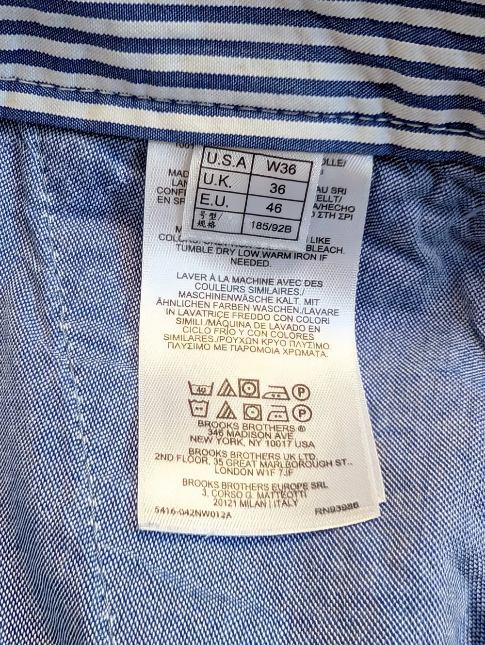 Brooks Brothers Seersucker Stripe Shorts Blue White Classic Preppy Cotton 36